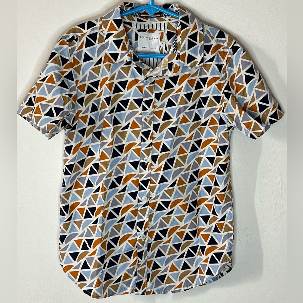 Denim and Flower Boys Shirt
